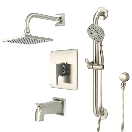 Pioneer Industries Single Handle Tub/Shower Trim Set W/Handheld in PVD Brushed Nickel TD-4MO100-ADA-BN